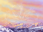 Single Layer Artwork: Adventure Awaits Face Mask; mountains, ski resort, compass, Colorado sunrise