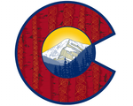 Colorado Flag C with Mount Eva and Aspen Trees, colorado flag sticker, colorado flag slap, aspen tree sticker, colorado sticker, mountain sticker, forest sticker