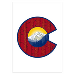 greeting card, Colorado Flag card, Colorado Flag thank you card, Colorado Flag greeting card, mountain greeting card, aspen trees greeting card, thank you card, congratulations card, condolence card, birthday card, Colorado Flag art, Colorado Flag artwork, Colorado Flag design