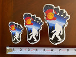 Colorado flag Bigfoot sticker, colorado flag big foot sticker, colorado flag yeti sticker, colorado flag Sasquatch sticker, Colorado flag sticker, yeti sticker, Sasquatch sticker, Bigfoot sticker, big foot sticker, Bigfoot slap, big foot slap, yeti slap