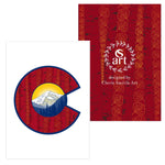 greeting card, Colorado Flag card, Colorado Flag thank you card, Colorado Flag greeting card, mountain greeting card, aspen trees greeting card, thank you card, congratulations card, condolence card, birthday card, Colorado Flag art, Colorado Flag artwork, Colorado Flag design