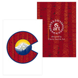 greeting card, Colorado Flag card, Colorado Flag thank you card, Colorado Flag greeting card, mountain greeting card, aspen trees greeting card, thank you card, congratulations card, condolence card, birthday card, Colorado Flag art, Colorado Flag artwork, Colorado Flag design
