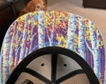 Elevation Addict Hat with Colorful Aspen art under the bill; Are you an elevation addict? This hat is for you, line art telluride hat, colorful aspen stand, aspen hat, colorado rockies hat, line art mountain hat, colorado hat, mountain trucker hat, colorado trucker hat, line art trucker hat