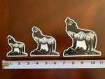 Eva night wolf sticker : wolf sticker, mt Eva sticker, wolf silhouette sticker, wolf howling sticker, full moon sticker, vinyl wolf sticker, wolf vinyl sticker, wolf bumper sticker, wolf decal