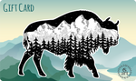 Thank you Gift Card with Buffalo, Grand Teton Mountains, lake, river, mountains