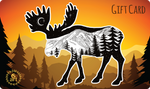Gift Card with Moose, mountains, trees, sunset, surprise!