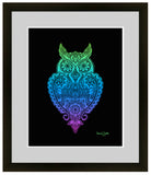 Meet Miss Priscilla WizeAz.  This owl is a smart ass, wise ass, smarty pants.  Owl with henna art, owl with mandala art, hidden star art, owl silhouette drawing, owl lover, owl art, owl drawing, mandala drawing, mandala art
