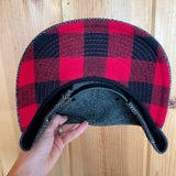 Moose hat, plaid moose hat, buffalo plaid moose hat, buffalo plaid hat, moon and stars hat, tradesman hat, denim hat, moose tradesman hat
