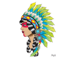 warrior princess artwork, native girl artwork, native indian girl artwork, native girl tattoo, warrior princess tattoo, indian girl tattoo, indian woman americana tattoo, native girl traditional tattoo, warrior princess drawing, native girl drawing, native indian girl drawing