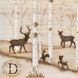 pyrography art : personalized family sign, family name sign, aspen tree art, deer family silhouettes, family home decor art, pyrography art, hand painted