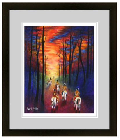 indian art, indian artwork, native american indian artwork, paint horses, painted horses, hunting party, indians, sunrise, sunset, warparty, war party, chief, colorado artist, colorado art, colorado artwork