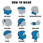 How to wear neck gaiter: there are actually many ways you can wear the neck tube and lots of videos on YouTube. Here are just a few common ways: mask, headband, bandana, beanie, hankerchief, scarf, balacava, hood, etc...