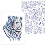 Chinese New Year greeting card, lunar new year greeting card, tiger greeting card, pantone greeting card, bengal tiger greeting card, year of the tiger greeting card, very peri color of the year greeting card, tattoo tiger greeting card, tattoo art greeting card, tiger tattoo greeting card