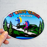 St. Marys Glacier Colorado sticker, colorado glacier hike sticker, snowshoeing sticker, backpacking sticker, glacier sticker, st marys glacier sticker, colorado mountain sticker, colorado sticker, colorado hike sticker