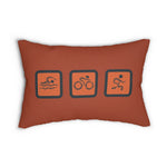 tri pillow, triathlon pillow, triathlete pillow, sports pillow, workout pillow, triathlon lumbar pillow, triathlete lumbar pillow, sports lumbar pillow, workout lumbar pillow