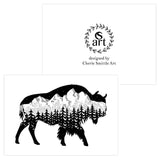 Teton Buffalo Greeting Card: Greeting Card, colorado artist, wyoming art, grand teton artwork, buffalo card, mountain card, buffalo silhouette card, bison card, buffalo greeting card, bison greeting card, buffalo greeting card, card with bison, card with buffalo, thank you card, congratulations card, grand teton greeting card, grand teton card, buffalo silhouette card, buffalo silhouette greeting card, bison silhouette card, bison silhouette greeting card