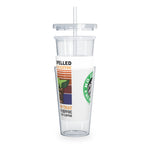 Plastic Tumbler with Straw : The Child and Coffee Spelled Backward