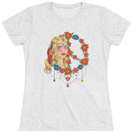 Peace t-shirt, floral peace shirt, American traditional peace child shirt, traditional style hippy woman shirt, floral peace sign with jewelry shirt, pin up shirt, American traditional woman shirt, American traditional girl shirt, diamond cut heart pendant shirt, diamond cut tear drop pendant shirt, hippy shirt, floral peace sign t-shirt, American traditional hippy woman shirt, sailor jerry hippy girl shirt, old school hippy girl shirt, sailor jerry woman shirt, old school tattoo woman shirt