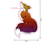 Fox with Henna and Paisley with some Mandelbrot mixed in.  Fox silhouette sticker, fox sticker, paisley fox sticker, Mandelbrot sticker, floral fox sticker, mandala fox, mandala sticker, paisley sticker, animal sticker