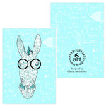 Smart Ass/Intelligent Posterior; Donkey, Burro, Math equations, #MathLove, colorado artist, colorado art, colorado artwork, smart ass greeting card, smart ass card, funny card, clever card, funny greeting card, clever greeting card, math greeting card, math card, equation greeting card, equation card