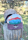 WHOLESALE : Hat: Colorado Mountains (Tan and Blue) - Home is where the Mountains are