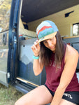 Colorado Mountain Trucker Hat, CO Mountain Corduroy Trucker Hat, Colorado Mountain Hat, Colorado Mountain Suede Leather Hat, pinecone hat, pinecone trucker hat, Colorado Hat, Mountain Hat, Fall Colors Hat