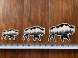 Buffalo, bison with the Grand Teton mountain range inside. Can you find the big dipper? Buffalo Silhouette sticker, buffalo sticker, bison sticker, bison silhouette sticker, buffalo bumper sticker, bison bumper sticker, bison vinyl sticker, buffalo vinyl sticker, buffalo decal, bison decal, buffalo laptop sticker, bison laptop sticker