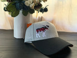 Gray and Black Embroidered Moose with Lake Dillon 10 Mile Mountain Range Baseball Hat