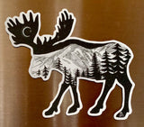 Magnet Moose : mountain, crescent moon, mountains, stars