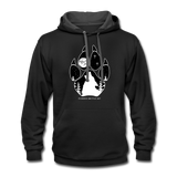 Contrast Hoodie : Wolf Paw - black/asphalt; dog paw, paw, wolf howling at the moon, full moon, stars, big dipper, libra constellation, stars