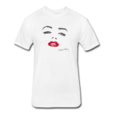 Unisex 50/50 T-Shirt : Seduction - white; marilyn monroe t-shirt, marilyn monroe shirt, sexy t-shirt, sexy shirt, marilyn shirt, marilyn t-shirt, red lips shirt, red lips t-shirt, woman shirt, woman t-shirt, celebrity shirt, celebrity t-shirt, marilyn signature shirt, marilyn signature t-shirt