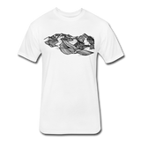 Unisex 50/50 T-shirt : Telluride (Black Outline) - white; elluride Ski Resort mountain lines, Telluride shirt, Telluride Ski Area t-shirt, Colorado Mountains shirt, Colorado t-shirt, Colorado Art shirt, line art t-shirt, mountain line art shirt