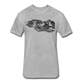 Unisex 50/50 T-shirt : Telluride (Black Outline) - heather gray; elluride Ski Resort mountain lines, Telluride shirt, Telluride Ski Area t-shirt, Colorado Mountains shirt, Colorado t-shirt, Colorado Art shirt, line art t-shirt, mountain line art shirt