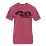 Unisex 50/50 T-shirt : Telluride (Black Outline) - heather burgundy; elluride Ski Resort mountain lines, Telluride shirt, Telluride Ski Area t-shirt, Colorado Mountains shirt, Colorado t-shirt, Colorado Art shirt, line art t-shirt, mountain line art shirt