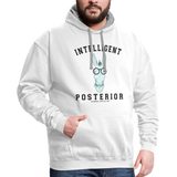 Unisex Hoodie : Intelligent Posterior - white/gray; funny hoodie, funny sweatshirt, math equation hoodie, clever hoodie, smart ass hoodie, intelligent hoodie, Smart Ass Design featuring a burro (aka. donkey), math formulas, math art, #MATHLOVE #MATHLIFE #SMARTASS