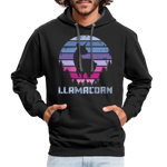 Unisex Hoodie : Llamacorn - black/asphalt; funny llamacorn hoodie, cute llamacorn hoodie, magical llamacorn hoodie, majestic llamacorn hoodie, awkward llamacorn hoodie, funny llama sweatshirt, cute llama sweatshirt, magical llama sweatshirt, majestic llama sweatshirt, awkward llama sweatshirt, funny unicorn sweatshirt, cute unicorn sweatshirt, magical unicorn sweatshirt, majestic unicorn hoodie, awkward unicorn hoodie