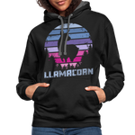 Unisex Hoodie : Llamacorn - black/asphalt; funny llamacorn hoodie, cute llamacorn hoodie, magical llamacorn hoodie, majestic llamacorn hoodie, awkward llamacorn hoodie, funny llama sweatshirt, cute llama sweatshirt, magical llama sweatshirt, majestic llama sweatshirt, awkward llama sweatshirt, funny unicorn sweatshirt, cute unicorn sweatshirt, magical unicorn sweatshirt, majestic unicorn hoodie, awkward unicorn hoodie
