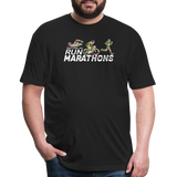 Unisex 50/50 T-Shirt : That's CUTE, You Run Marathons - black; funny triathlete shirt, funny runner shirt, funny run shirt, funny marathon shirt, funny sport shirt, funny triathlete t-shirt, funny runner t-shirt, funny run t-shirt, funny marathon t-shirt, funny sport t-shirt