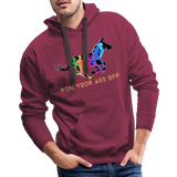 Unisex Hoodie : Run Your Ass Off - burgundy; Funny Donkey hoodie, funny burro hoodie, funny donkey running hoodie, funny burro running hoodie, funny runner hoodie, funny running hoodie, funny athletic hoodie, Funny Donkey sweatshirt, funny burro sweatshirt, funny donkey running sweatshirt, funny burro running sweatshirt, funny runner sweatshirt, funny running sweatshirt, funny athletic sweatshirt