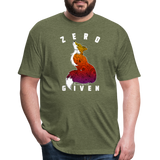 Unisex 50/50 T-Shirt : Zero Fox Given - heather military green; funny fox t-shirt, zero fox given t-shirt, fox silhouette t-shirt, paisley fox t-shirt, funny fox shirt, zero fox given shirt, fox silhouette shirt, paisley fox shirt