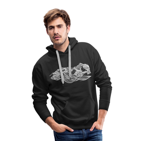 Unisex Hoodie : Telluride  (White Outline) - black; telluride colorado sweatshirt, telluride colorado hoodie, colorado sweatshirt, colorado hoodie, line art hoodie, line art sweatshirt, mountain sweatshirt, mountain hoodie, colorado mountain hoodie, colorado mountain sweatshirt