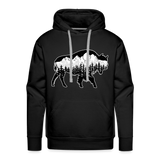 Unisex Hoodie : Teton Buffalo - black; Buffalo hoodie, buffalo sweatshirt, bison sweatshirt, bison hoodie, Buffalo Silhouette sweatshirt, buffalo silhouette hoodie, grand tTeton sweatshirt, grand Teton hoodie, constellation sweatshirt, constellation hoodie, mountain sweatshirt, mountain hoodie