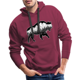 Unisex Hoodie : Teton Buffalo - burgundy; Buffalo hoodie, buffalo sweatshirt, bison sweatshirt, bison hoodie, Buffalo Silhouette sweatshirt, buffalo silhouette hoodie, grand tTeton sweatshirt, grand Teton hoodie, constellation sweatshirt, constellation hoodie, mountain sweatshirt, mountain hoodie