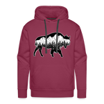 Unisex Hoodie : Teton Buffalo - burgundy; Buffalo hoodie, buffalo sweatshirt, bison sweatshirt, bison hoodie, Buffalo Silhouette sweatshirt, buffalo silhouette hoodie, grand tTeton sweatshirt, grand Teton hoodie, constellation sweatshirt, constellation hoodie, mountain sweatshirt, mountain hoodie