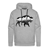 Unisex Hoodie : Teton Buffalo - heather grey; Buffalo hoodie, buffalo sweatshirt, bison sweatshirt, bison hoodie, Buffalo Silhouette sweatshirt, buffalo silhouette hoodie, grand tTeton sweatshirt, grand Teton hoodie, constellation sweatshirt, constellation hoodie, mountain sweatshirt, mountain hoodie