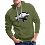 Unisex Hoodie : Teton Buffalo - olive green; Buffalo hoodie, buffalo sweatshirt, bison sweatshirt, bison hoodie, Buffalo Silhouette sweatshirt, buffalo silhouette hoodie, grand tTeton sweatshirt, grand Teton hoodie, constellation sweatshirt, constellation hoodie, mountain sweatshirt, mountain hoodie