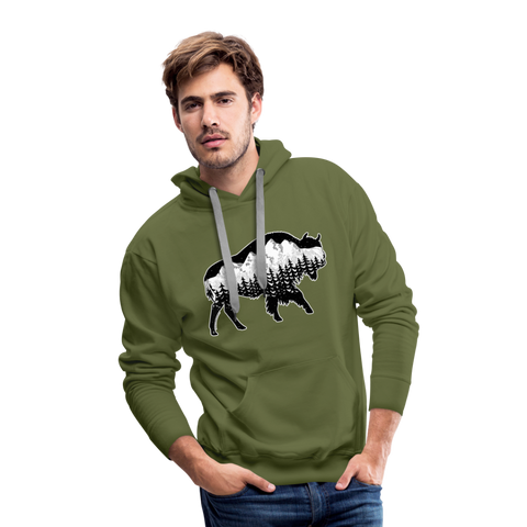 Unisex Hoodie : Teton Buffalo - olive green; Buffalo hoodie, buffalo sweatshirt, bison sweatshirt, bison hoodie, Buffalo Silhouette sweatshirt, buffalo silhouette hoodie, grand tTeton sweatshirt, grand Teton hoodie, constellation sweatshirt, constellation hoodie, mountain sweatshirt, mountain hoodie