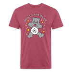 Unisex 50/50 T-Shirt : Don't Care Bear; 0 Fucks Given - heather burgundy; zero fucks given care bear t-shirt, 0 fucks given t-shirt, don't care bear t-shirt, cute care bear t-shirt, funny care bear t-shirt, bear t-shirt, fuck you care bear t-shirt, fu care bear t-shirt